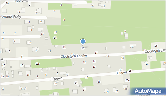 Jeziórko, Złocistych Łanów, 15, mapa Jeziórko