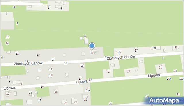 Jeziórko, Złocistych Łanów, 21, mapa Jeziórko