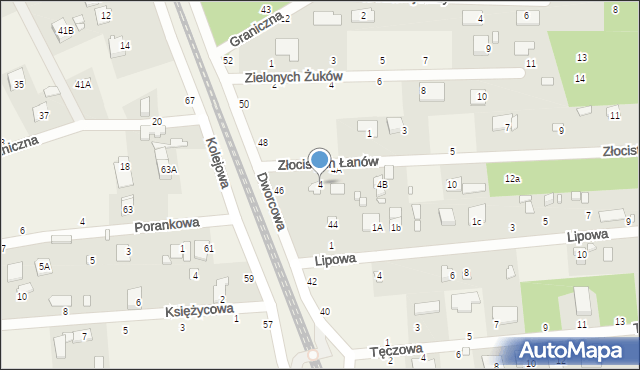 Jeziórko, Złocistych Łanów, 4, mapa Jeziórko