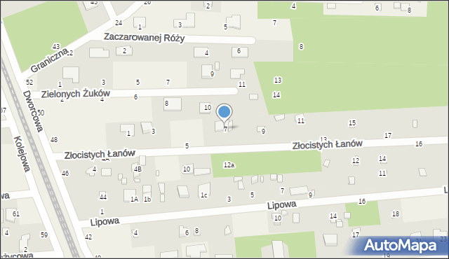 Jeziórko, Złocistych Łanów, 7, mapa Jeziórko