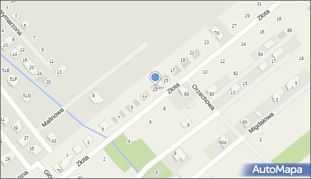 Józefów, Złota, 13, mapa Józefów