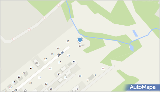 Józefów, Złota, 20, mapa Józefów