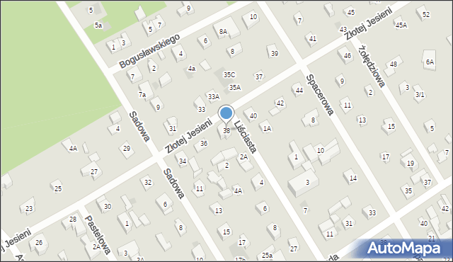 Józefów, Złotej Jesieni, 38, mapa Józefów