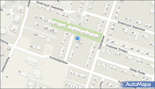 Julianów, Złotej Jabłoni, 12, mapa Julianów