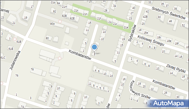 Julianów, Złotej Jabłoni, 2, mapa Julianów