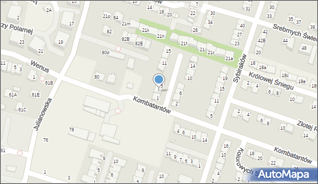 Julianów, Złotej Jabłoni, 3, mapa Julianów