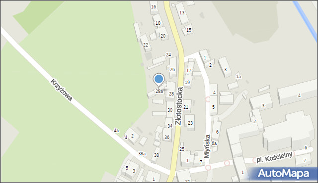 Kamieniec Ząbkowicki, Złotostocka, 28a, mapa Kamieniec Ząbkowicki