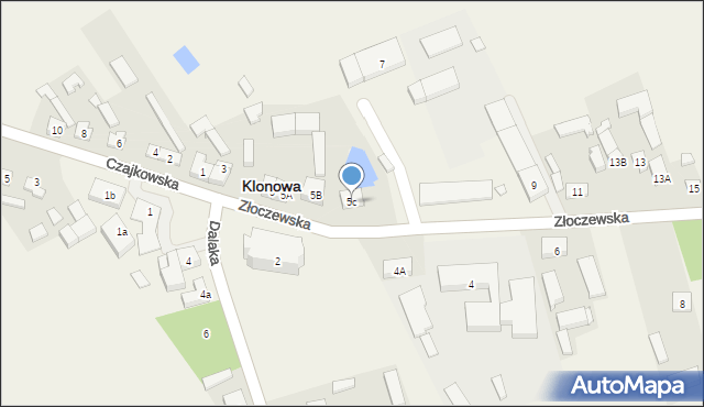 Klonowa, Złoczewska, 5c, mapa Klonowa