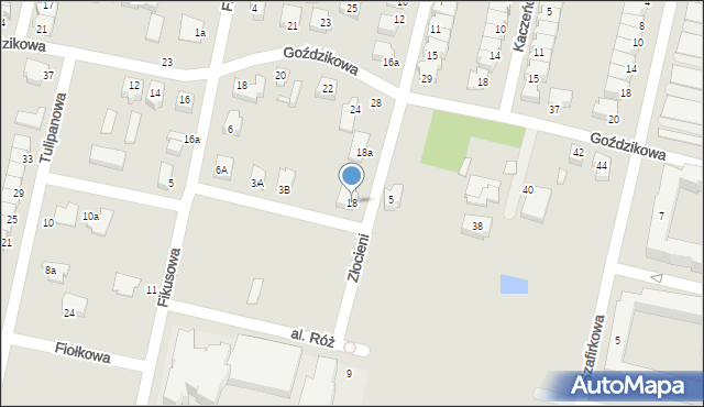 Konin, Złocieni, 18, mapa Konina