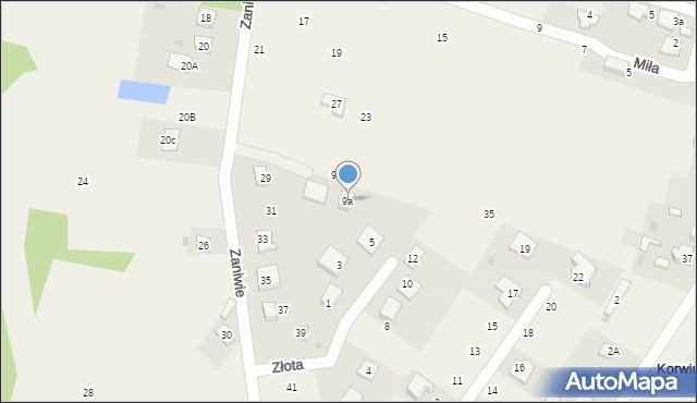 Korwinów, Złota, 9a, mapa Korwinów