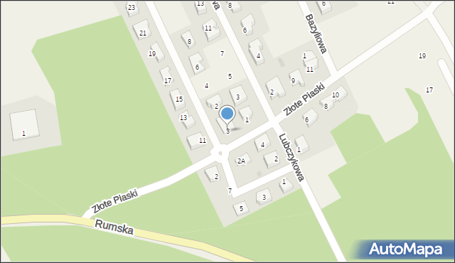 Kosakowo, Złote Piaski, 3, mapa Kosakowo