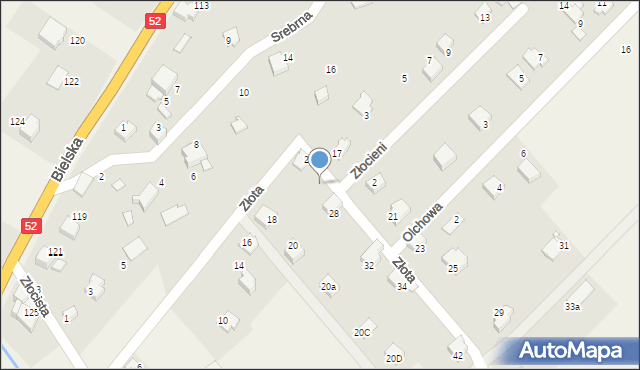 Kozy, Złota, 26, mapa Kozy