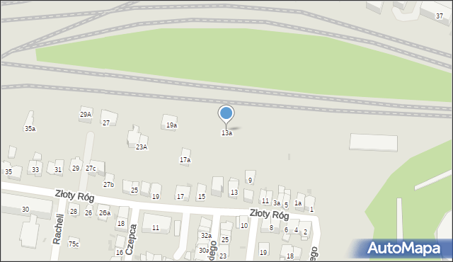 Kraków, Złoty Róg, 13a, mapa Krakowa