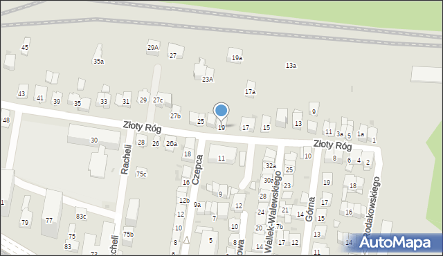 Kraków, Złoty Róg, 19, mapa Krakowa