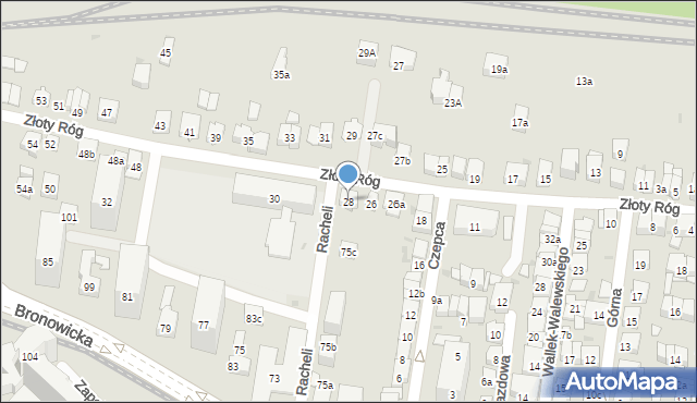 Kraków, Złoty Róg, 28, mapa Krakowa