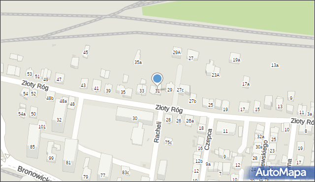 Kraków, Złoty Róg, 31, mapa Krakowa