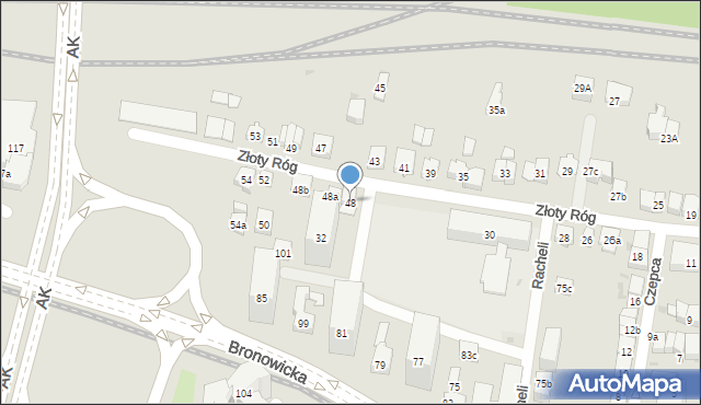 Kraków, Złoty Róg, 48, mapa Krakowa