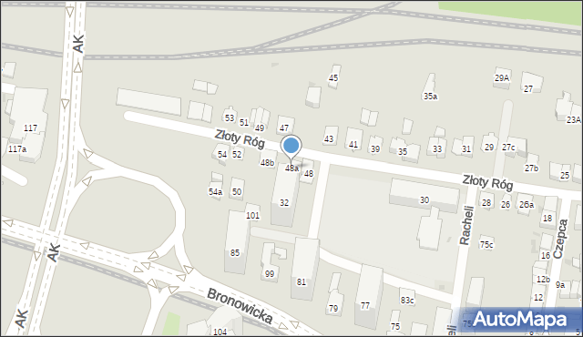 Kraków, Złoty Róg, 48a, mapa Krakowa