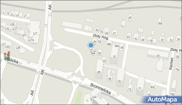 Kraków, Złoty Róg, 94A, mapa Krakowa
