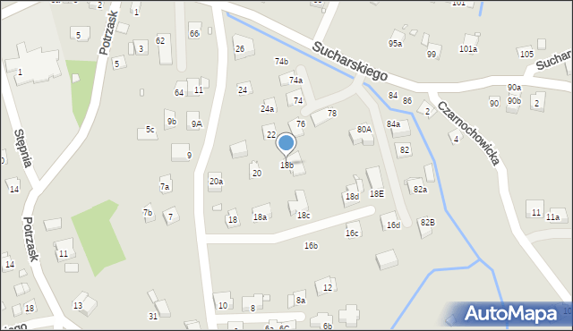 Kraków, Złocieniowa, 18b, mapa Krakowa