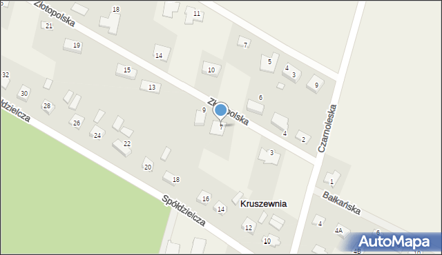 Kruszewnia, Złotopolska, 7, mapa Kruszewnia