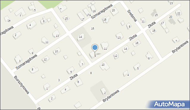 Kunowice, Złota, 9, mapa Kunowice