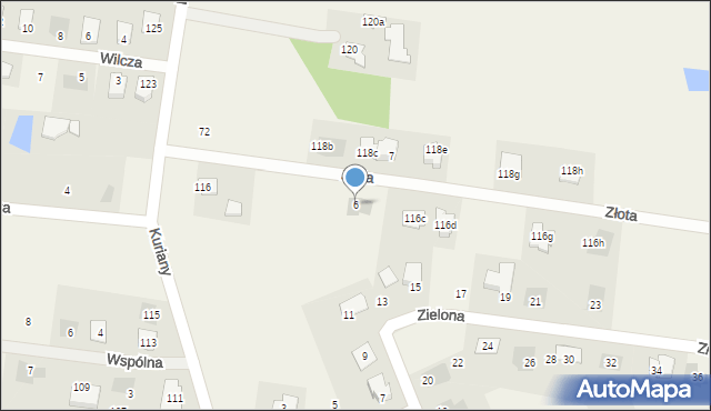 Kuriany, Złota, 6, mapa Kuriany