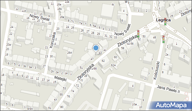 Legnica, Złotoryjska, 45, mapa Legnicy