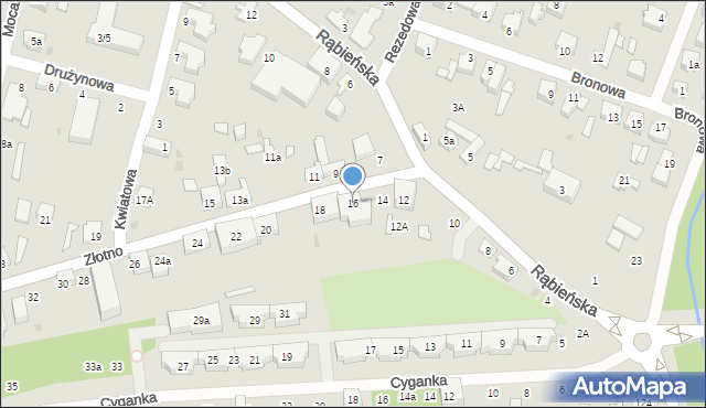 Łódź, Złotno, 16, mapa Łodzi