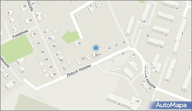 Mikołajki, Złotych Kłosów, 26, mapa Mikołajki