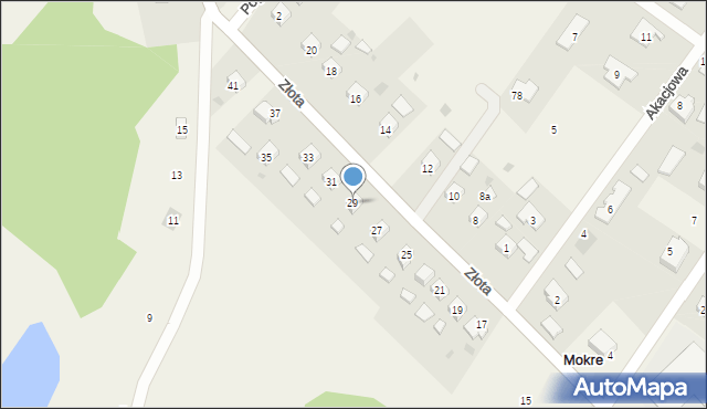 Mokre, Złota, 29, mapa Mokre