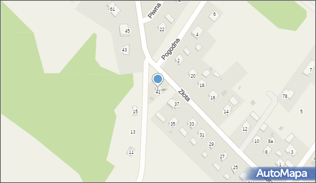 Mokre, Złota, 41, mapa Mokre