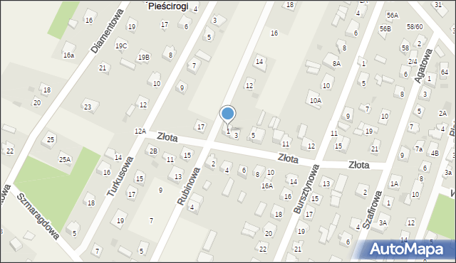 Nowe Pieścirogi, Złota, 1, mapa Nowe Pieścirogi