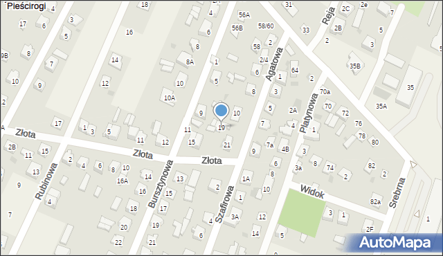 Nowe Pieścirogi, Złota, 19, mapa Nowe Pieścirogi