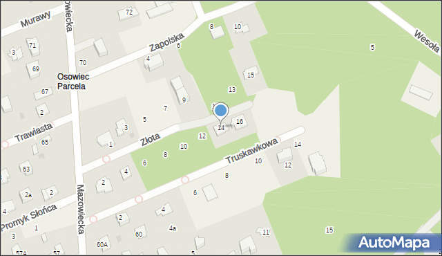 Osowiec, Złota, 14, mapa Osowiec