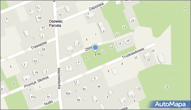 Osowiec, Złota, 8, mapa Osowiec