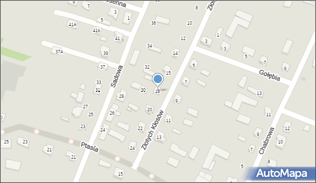 Ostrów Mazowiecka, Złotych Kłosów, 18, mapa Ostrów Mazowiecka