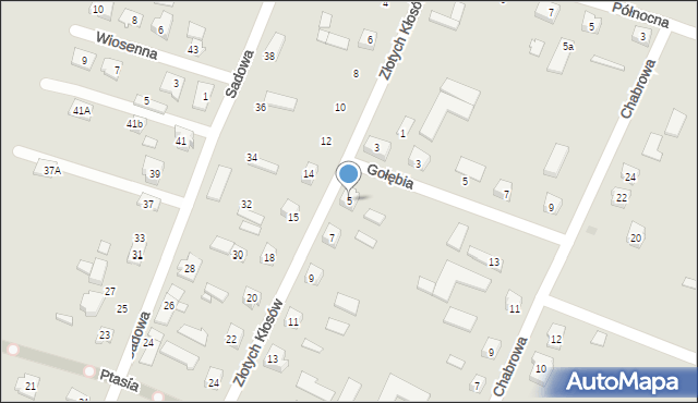Ostrów Mazowiecka, Złotych Kłosów, 5, mapa Ostrów Mazowiecka