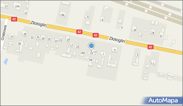 Parszów, Złotoglin, 11, mapa Parszów