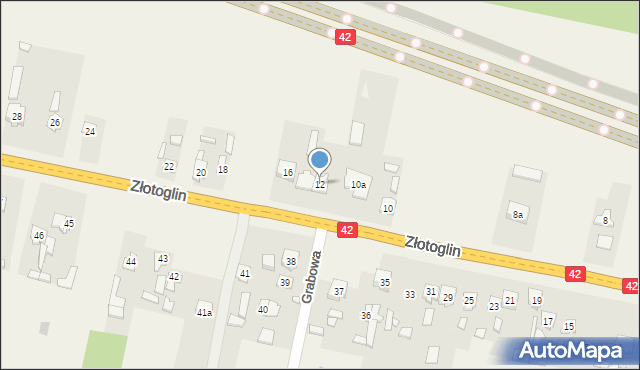 Parszów, Złotoglin, 12, mapa Parszów