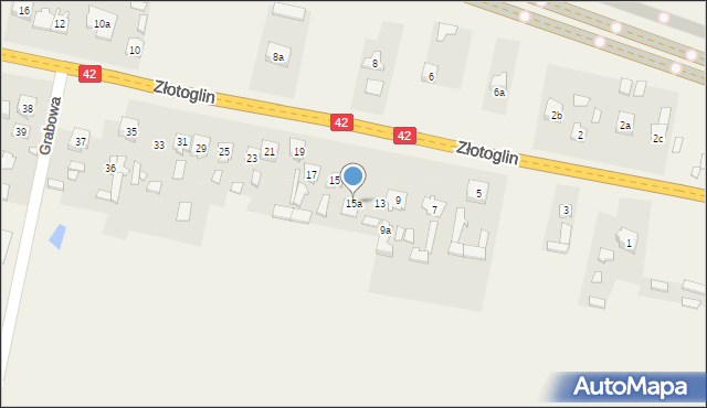 Parszów, Złotoglin, 15a, mapa Parszów