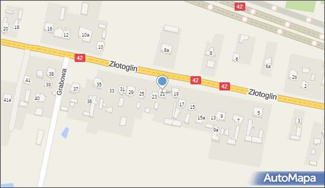 Parszów, Złotoglin, 21, mapa Parszów