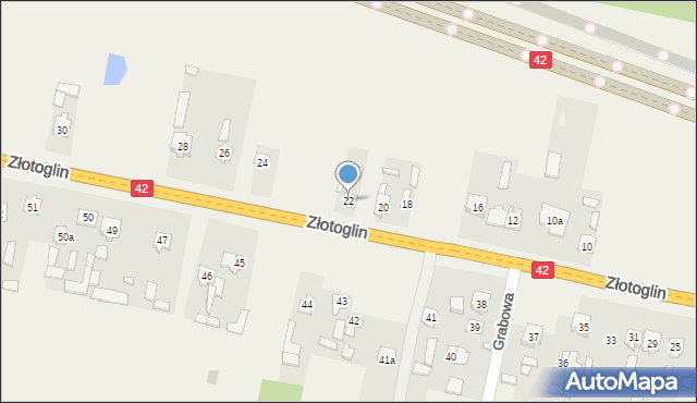 Parszów, Złotoglin, 22, mapa Parszów