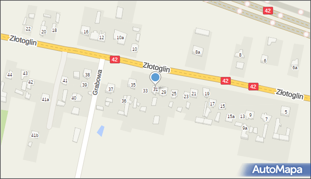 Parszów, Złotoglin, 31, mapa Parszów