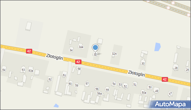 Parszów, Złotoglin, 32, mapa Parszów