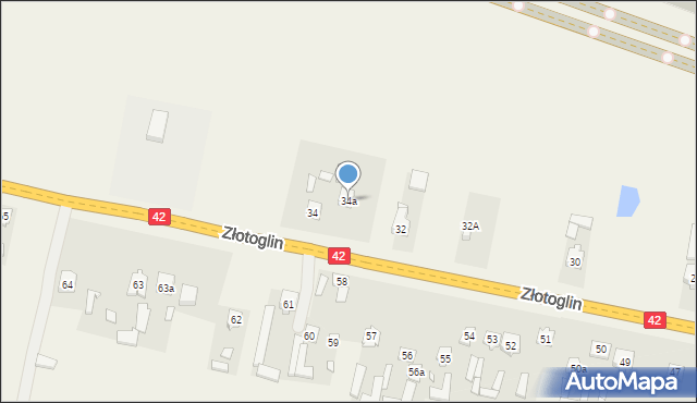 Parszów, Złotoglin, 34a, mapa Parszów