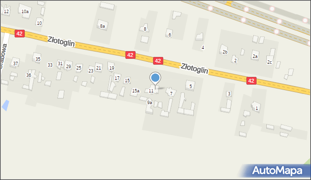 Parszów, Złotoglin, 9, mapa Parszów