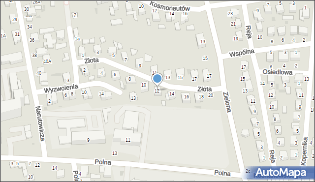 Poddębice, Złota, 12, mapa Poddębice