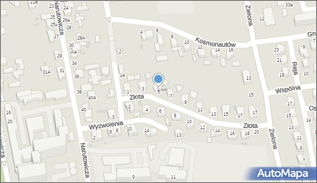 Poddębice, Złota, 5, mapa Poddębice