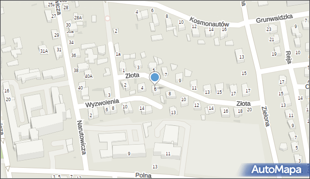 Poddębice, Złota, 6, mapa Poddębice